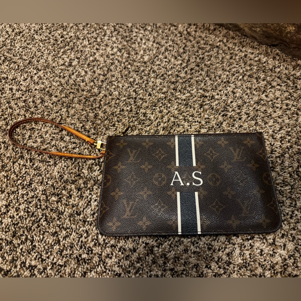 Louis Vuitton Wristlet Brown Monogram 
Customized with A.S